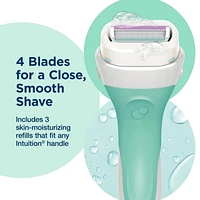 Schick Intuition Naturals Sensitive Care Womens Razor Refills with Vitamin E & Aloe, 3 Refills