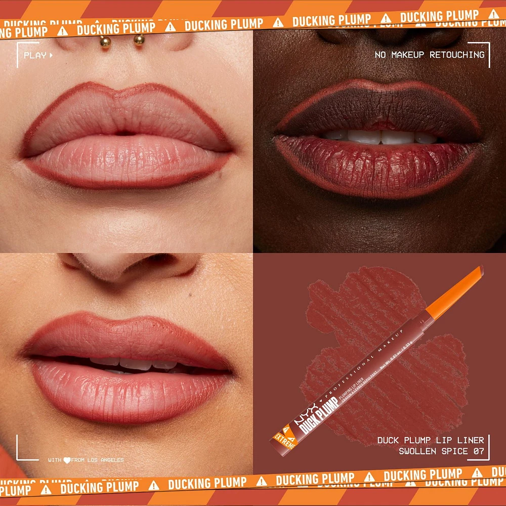 NYX Professional Makeup Duck Plump Plumping Lip Liner, With Spicy Ginger & Capsicum