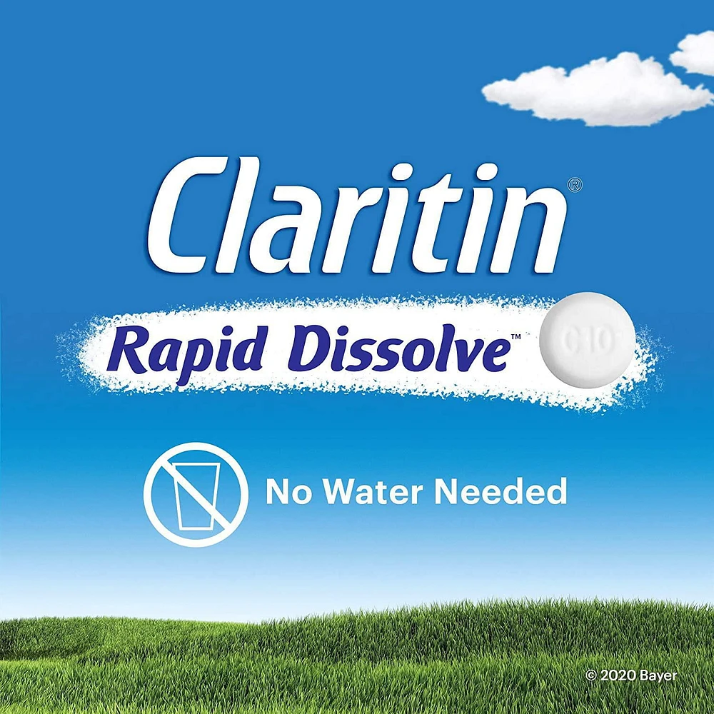 Claritin Rapid Dissolve Allergy Medicine - 24 Hour Non-Drowsy Allergy Medication, Loratadine Antihistamine Pills For Allergy Relief, 50 Tablets