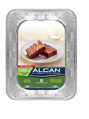 Alcan Moules à gâteau de 13 po x 9 po avec couvercles 2 contenants