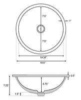 American Imaginations -in. W Round Bathroom Undermount Sink Set In White