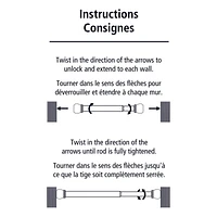 Tringle de douche à tension réglable Mainstays avec embouts décoratifs