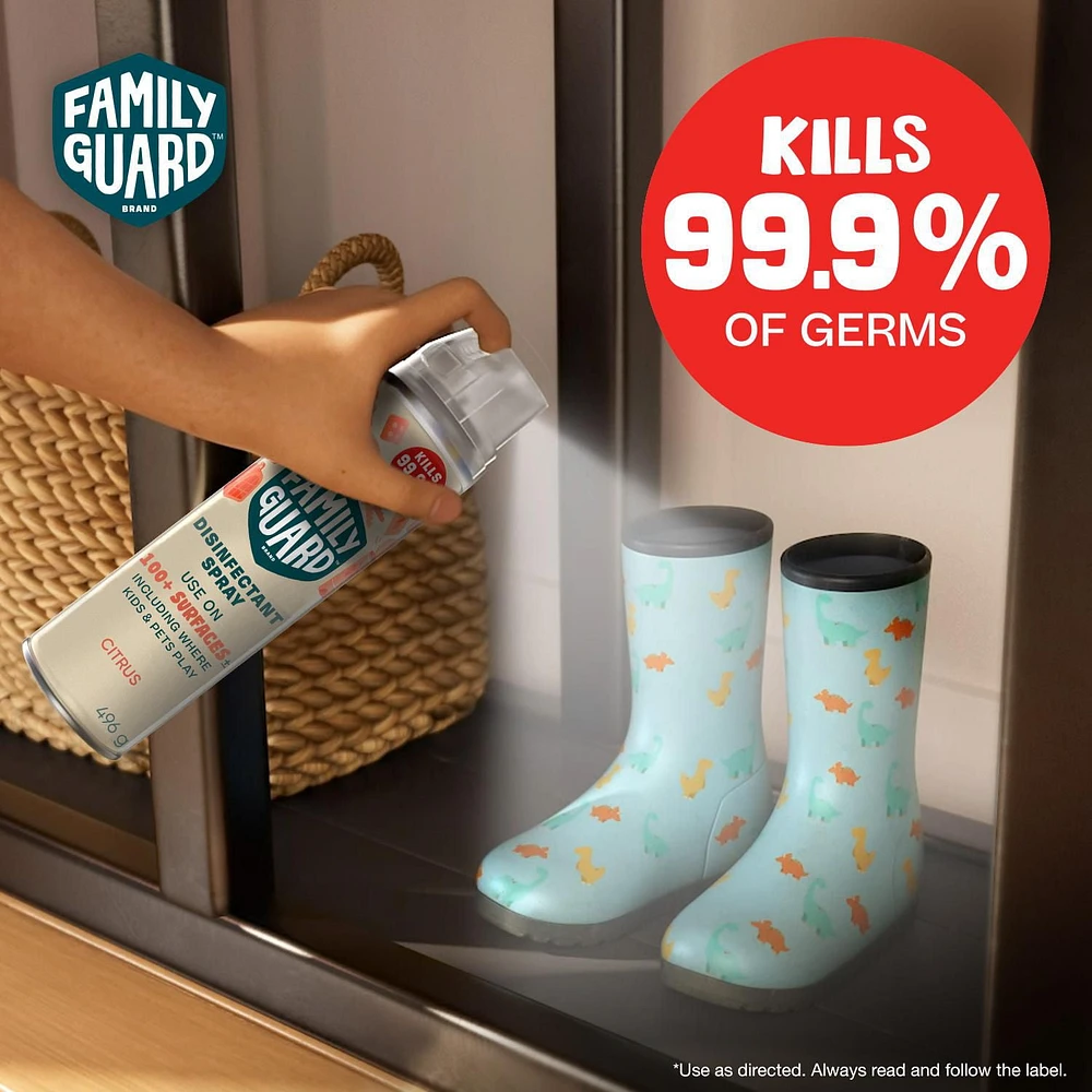 Family Guard™ Disinfectant Spray, Kills 99.9% of Germs, Citrus Scent, 496g