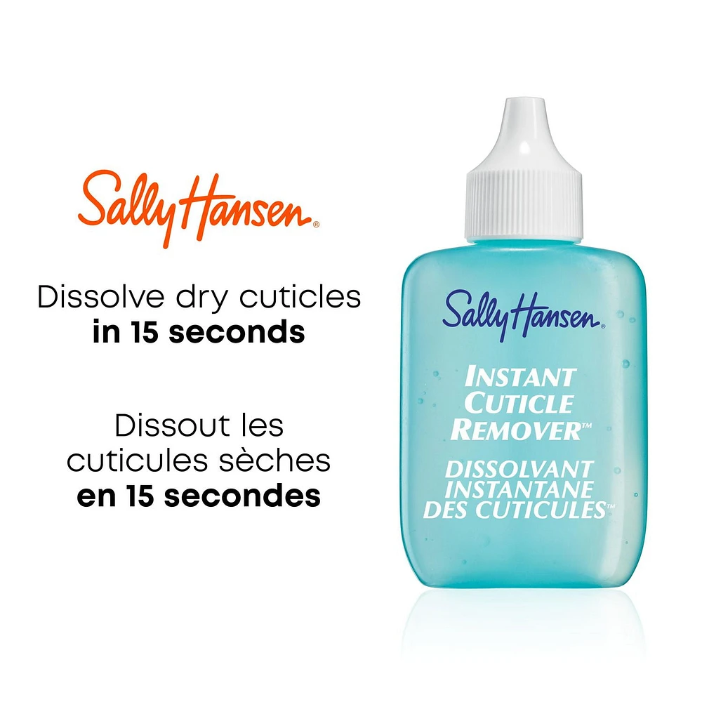 Sally Hansen Instant Cuticle Remover™, formule gel à base de camomille et d'aloès, dissout les cuticules, peut être utilisé pour les callosités Elimine les cuticules