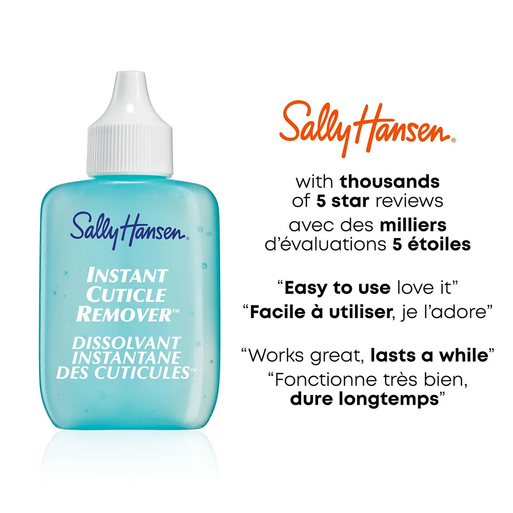 Sally Hansen Instant Cuticle Remover™, formule gel à base de camomille et d'aloès, dissout les cuticules, peut être utilisé pour les callosités Elimine les cuticules