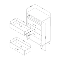 5-Drawer Chest Storage Unit from the collection Olvyn South Shore