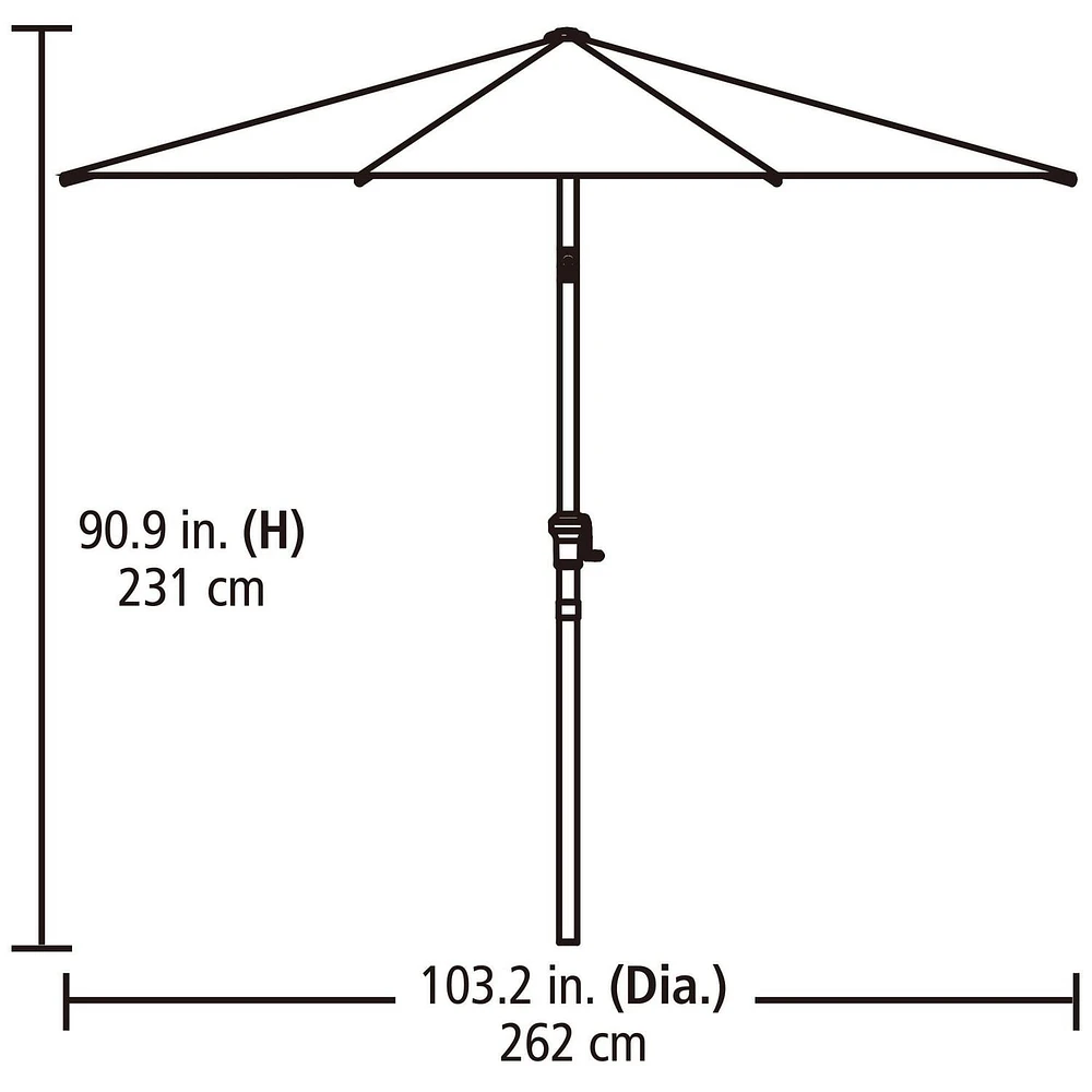 Parasol de marché rond pour patio de 2,7 m HOMETRENDS Résiste à la décoloration