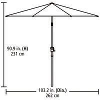 Parasol de marché rond pour patio de 2,7 m HOMETRENDS Résiste à la décoloration
