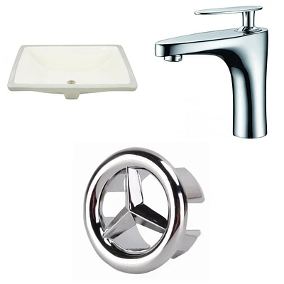 American Imaginations -in. W Rectangle Bathroom Undermount Sink Set In Biscuit