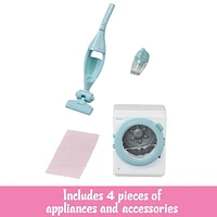 Calico Critters Laundry & Vacuum Cleaner, Dollhouse Furniture and Accessories with "Working" Features