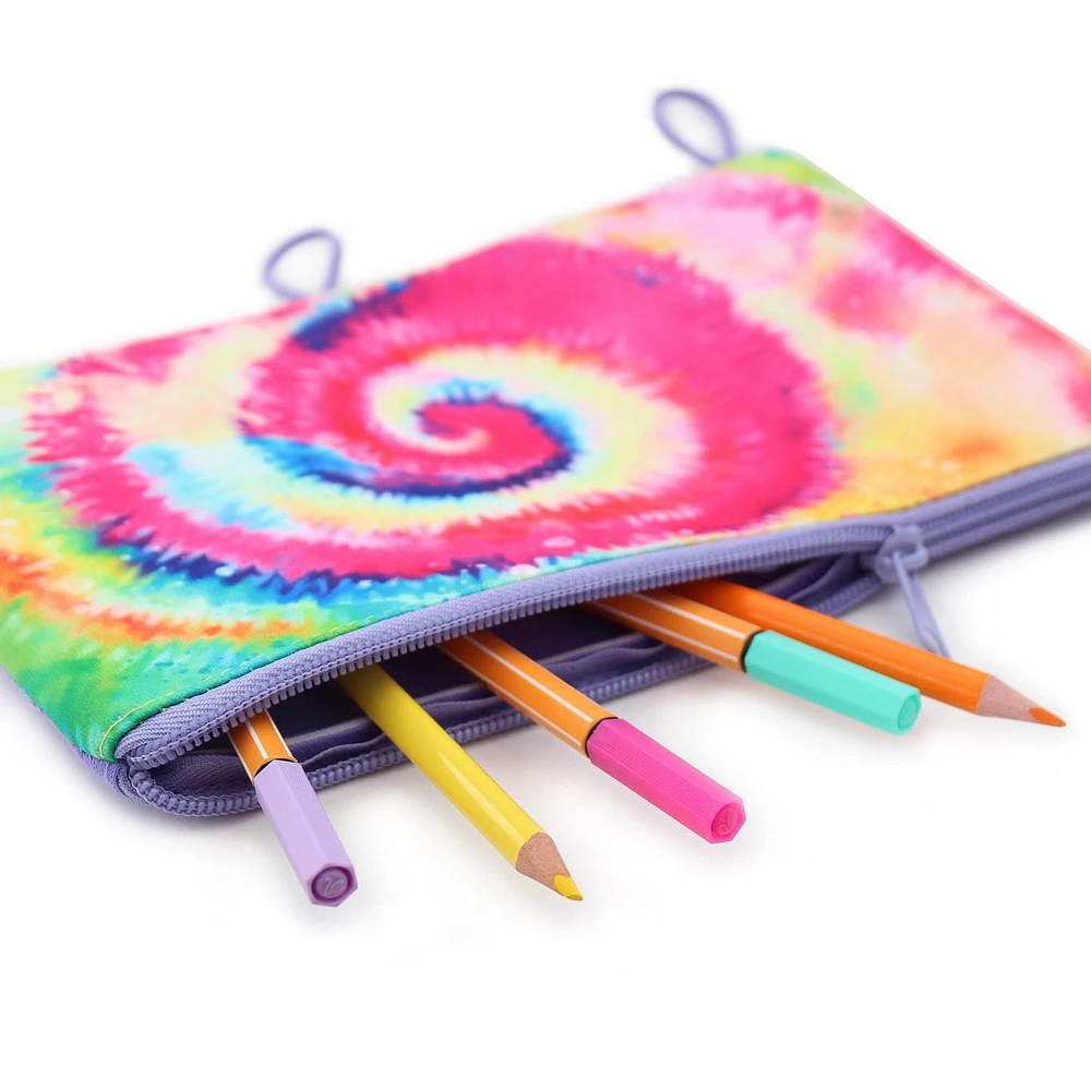 Pen+Gear 3 Loop EVA Rainbow Tie Dye Binder Pencil Pouch