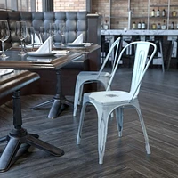 Distressed - Metal Indoor-Outdoor Stackable Chair