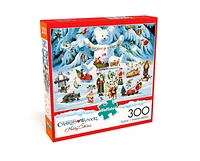 Buffalo Games Large Pieces Charles Wysocki Jingle Bell Teddy & Friends 300 Piece Jigsaw Puzzle