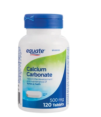 Equate Calcium Carbonate 500mg, 120 Tablets