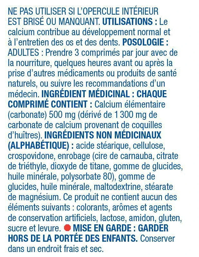 Equate Calcium Carbonate 500mg, 120 Tablets