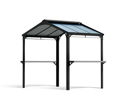 Austin 6 ft. x 8 ft. Black / Grey Opaque BBQ Garden Gazebo