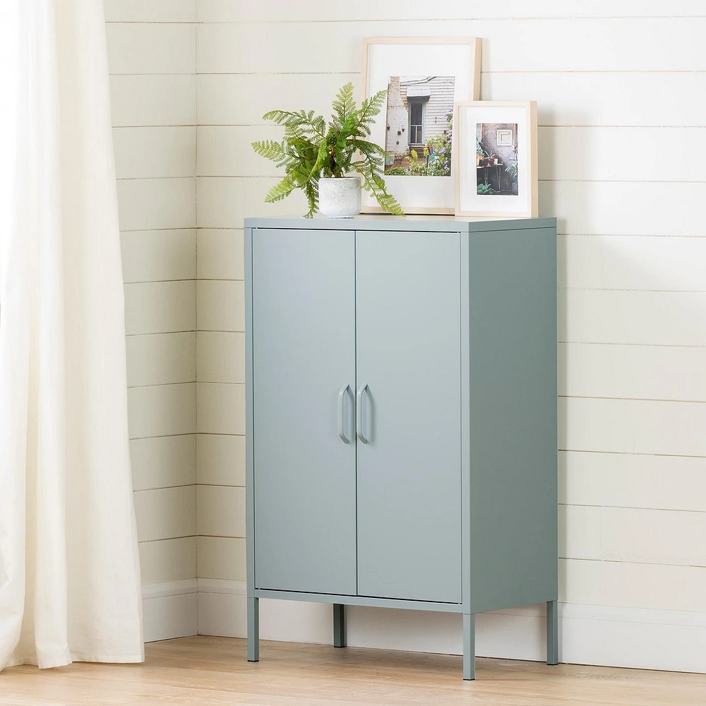 South Shore Crea Metal 2 Door Accent Cabinet Pale Blue