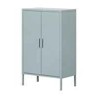 South Shore Crea Metal 2 Door Accent Cabinet Pale Blue