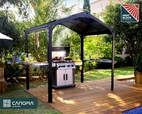 Austin 6 ft. x 8 ft. Black / Grey Opaque BBQ Garden Gazebo