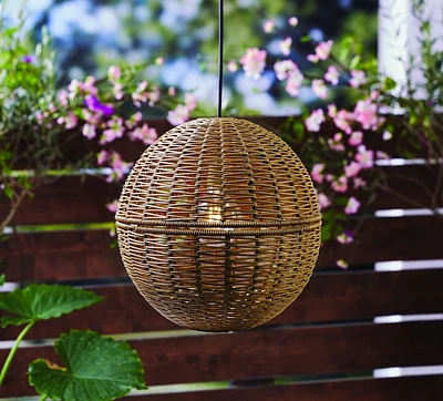 BOHO Hanging light -14" Diameter, Solar Power/Warm White Light