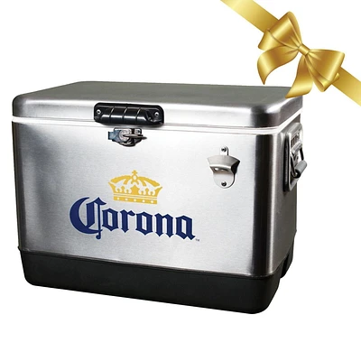 Corona 54-Quart Ice Chest Cooler with Bottle Opener, 51L, Holds 85 Cans