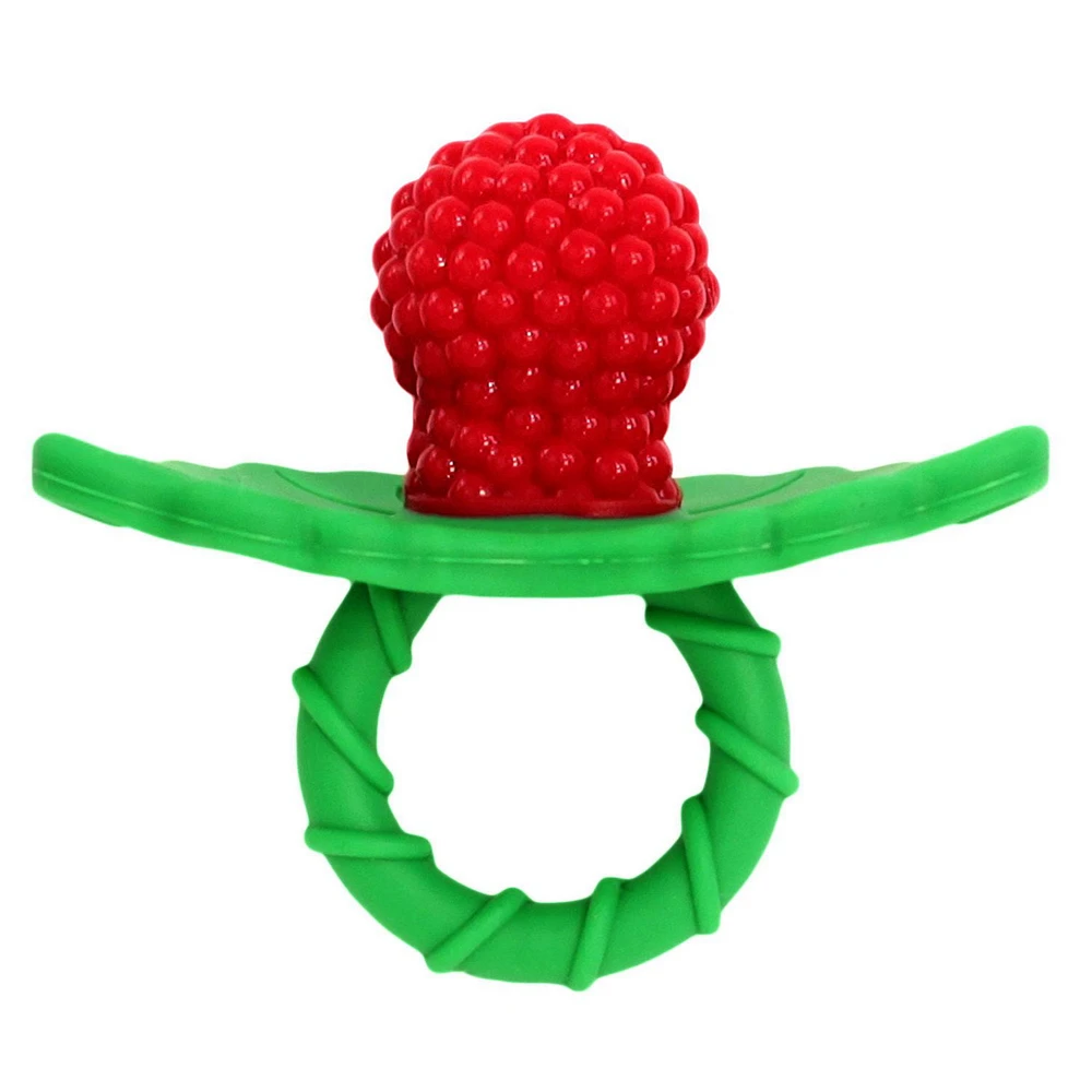 RaZbaby - RaZberry Anneau de Dentition Texturé en Silicone - Rouge Âge : 3 mois +