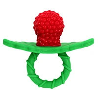 RaZbaby - RaZberry Anneau de Dentition Texturé en Silicone - Rouge Âge : 3 mois +