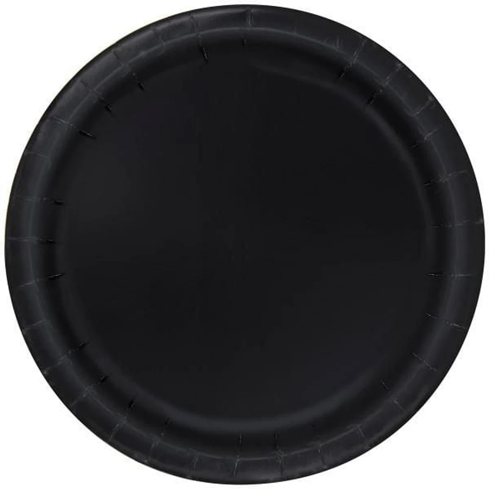 Black Round 7" Dessert Plates, 70ct