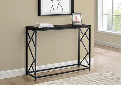 Monarch Specialties Accent Table, Console, Entryway, Narrow, Sofa, Living Room, Bedroom, Metal, Laminate, Brown, Black, Contemporary, Modern