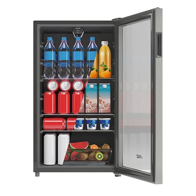 Arctic King 115-Can Beverage Fridge & Cooler, Stainless Steel Look