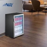 Arctic King 115-Can Beverage Fridge & Cooler, Stainless Steel Look