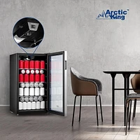 Arctic King 115-Can Beverage Fridge & Cooler, Stainless Steel Look