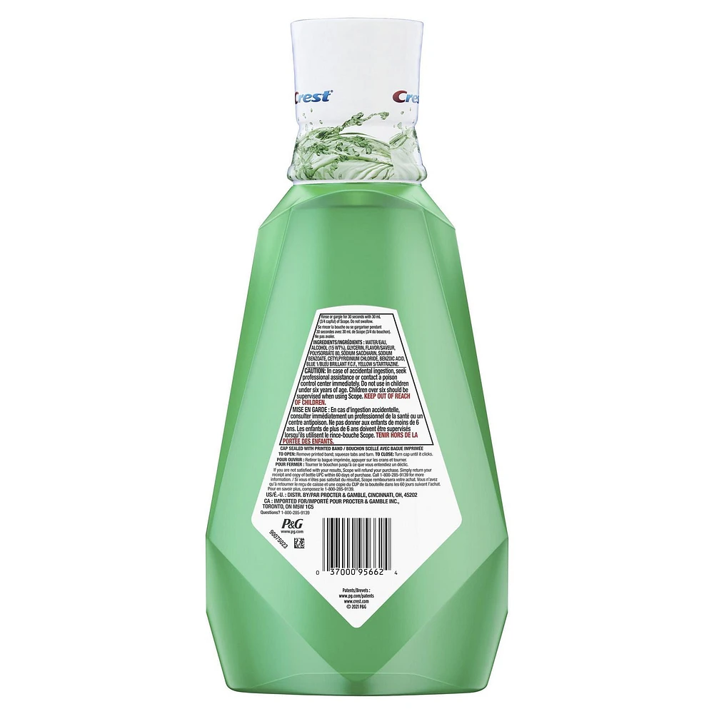 Crest Scope Classic Mouthwash, Original Mint, 1L