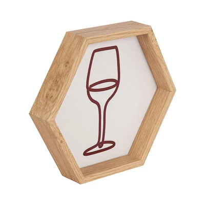 Kohala 5.25" x 6" Hexagon Framed Art Wine, 5.25"H x 6"W x 1"D