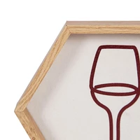 Kohala 5.25" x 6" Hexagon Framed Art Wine, 5.25"H x 6"W x 1"D