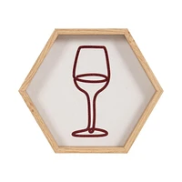 Kohala 5.25" x 6" Hexagon Framed Art Wine, 5.25"H x 6"W x 1"D