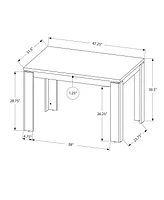 Monarch Specialties Dining Table, 48" Rectangular, Small, Kitchen, Dining Room, Laminate, Grey, Contemporary, Modern