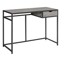 Monarch Specialties Computer Desk, Home Office, Laptop, Storage Drawer, 42"l, Work, Metal, Laminate, Grey, Contemporary, Modern