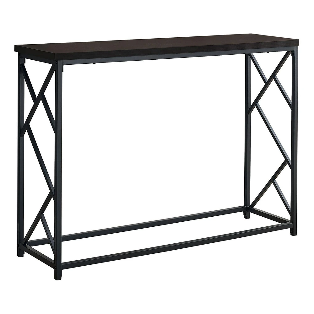 Monarch Specialties Accent Table, Console, Entryway, Narrow, Sofa, Living Room, Bedroom, Metal, Laminate, Brown, Black, Contemporary, Modern