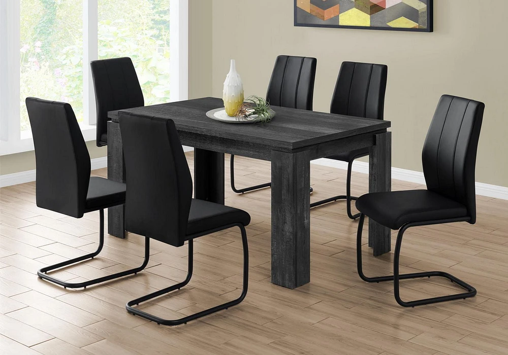 Monarch Specialties Dining Table, 60" Rectangular, Kitchen, Dining Room, Laminate, Black, Contemporary, Modern