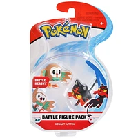 Pokemon Pokémon 2" Battle Figure vs 2 Pack - Rowlet vs Litten