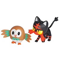 Pokemon Pokémon 2" Battle Figure vs 2 Pack - Rowlet vs Litten