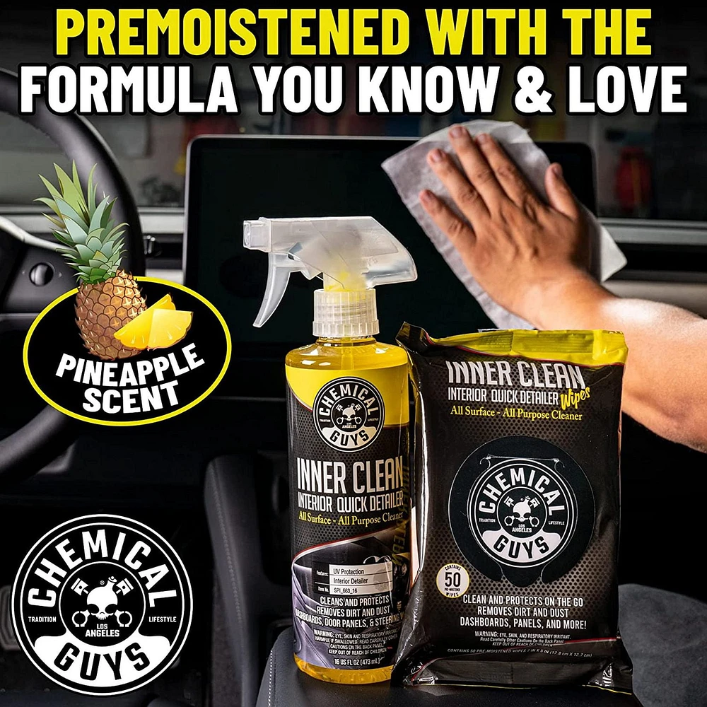 Chemical Guys Innerclean interior quick detailer & protectant car wipes