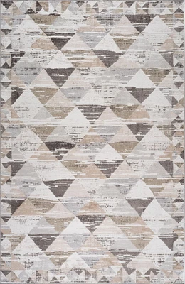 Tapis d'interieur abstrait Rug Branch Cadence, beige marron, moderne - Salon, chambre, salle a manger et cuisine<br>