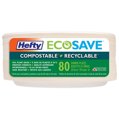 Hefty ECOSAVE Assiettes à dîner 25,4cm 80un Hefty ECOSAVE Assiettes à dîner 25,4cm 80uni