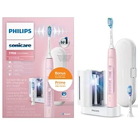 Philips Sonicare ExpertClean 7700 Rechargeable Electric Toothbrush with UV Sanitizer, Pink, HX9630/17