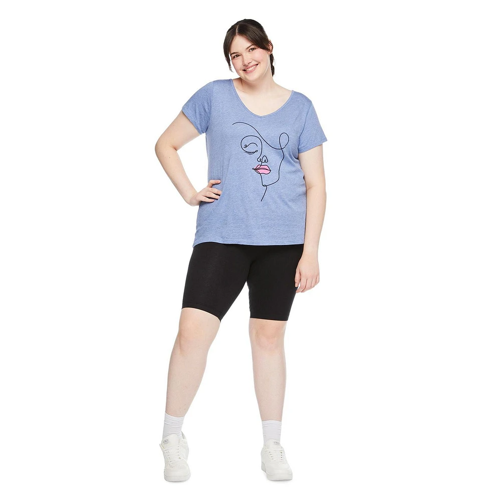 T-shirt avec encolure en V George Plus pour femmes Tailles 1X-4X