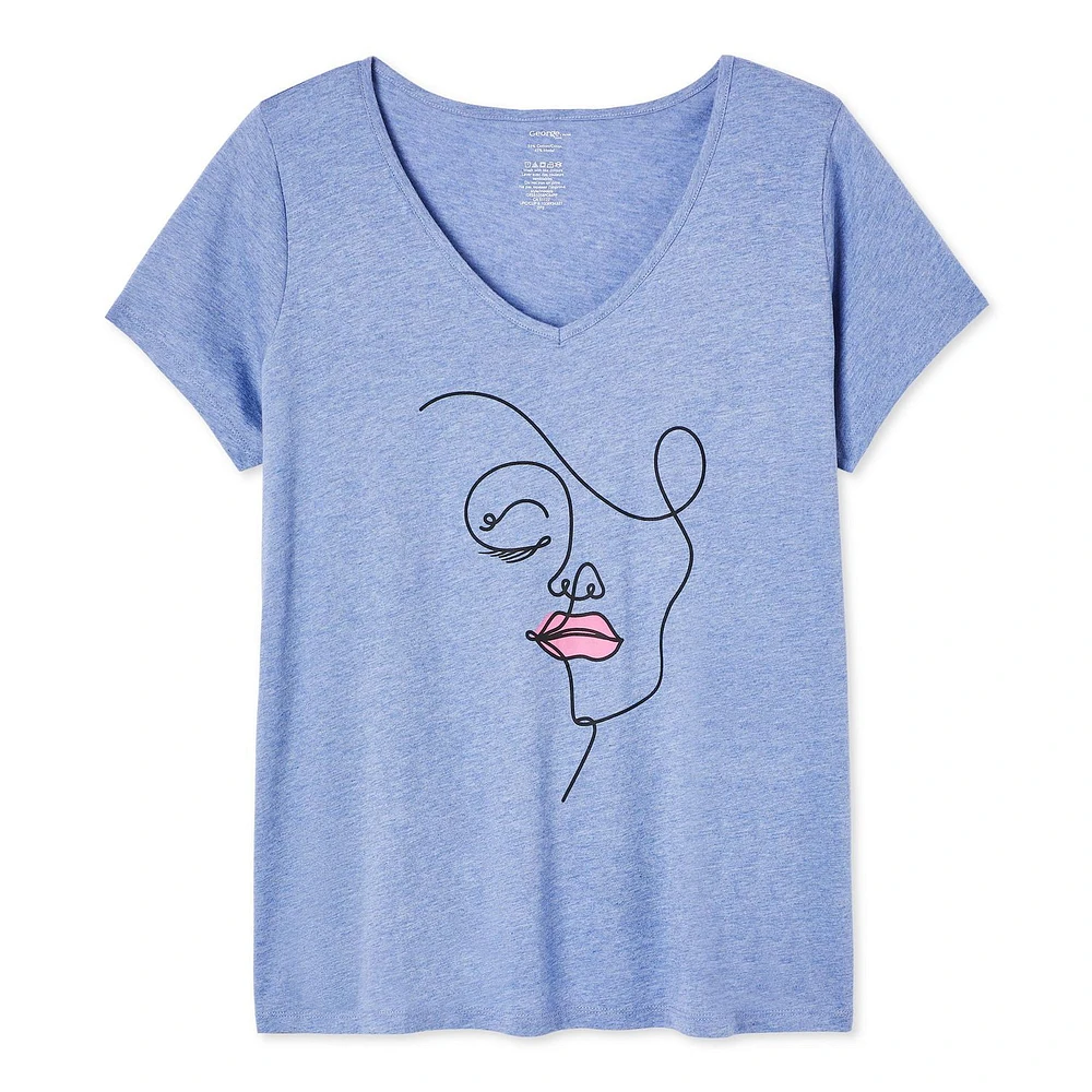 T-shirt avec encolure en V George Plus pour femmes Tailles 1X-4X