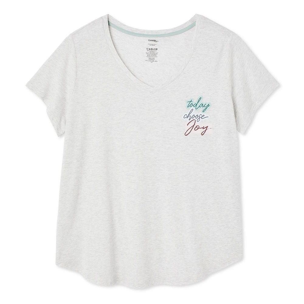 T-shirt avec encolure en V George Plus pour femmes Tailles 1X–3 X