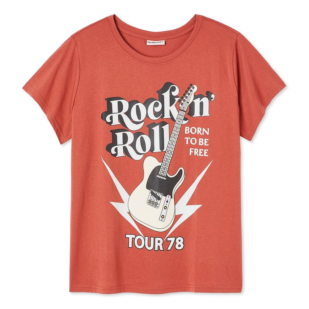 The Pink Closet Women's Plus Rock N' Roll Tee